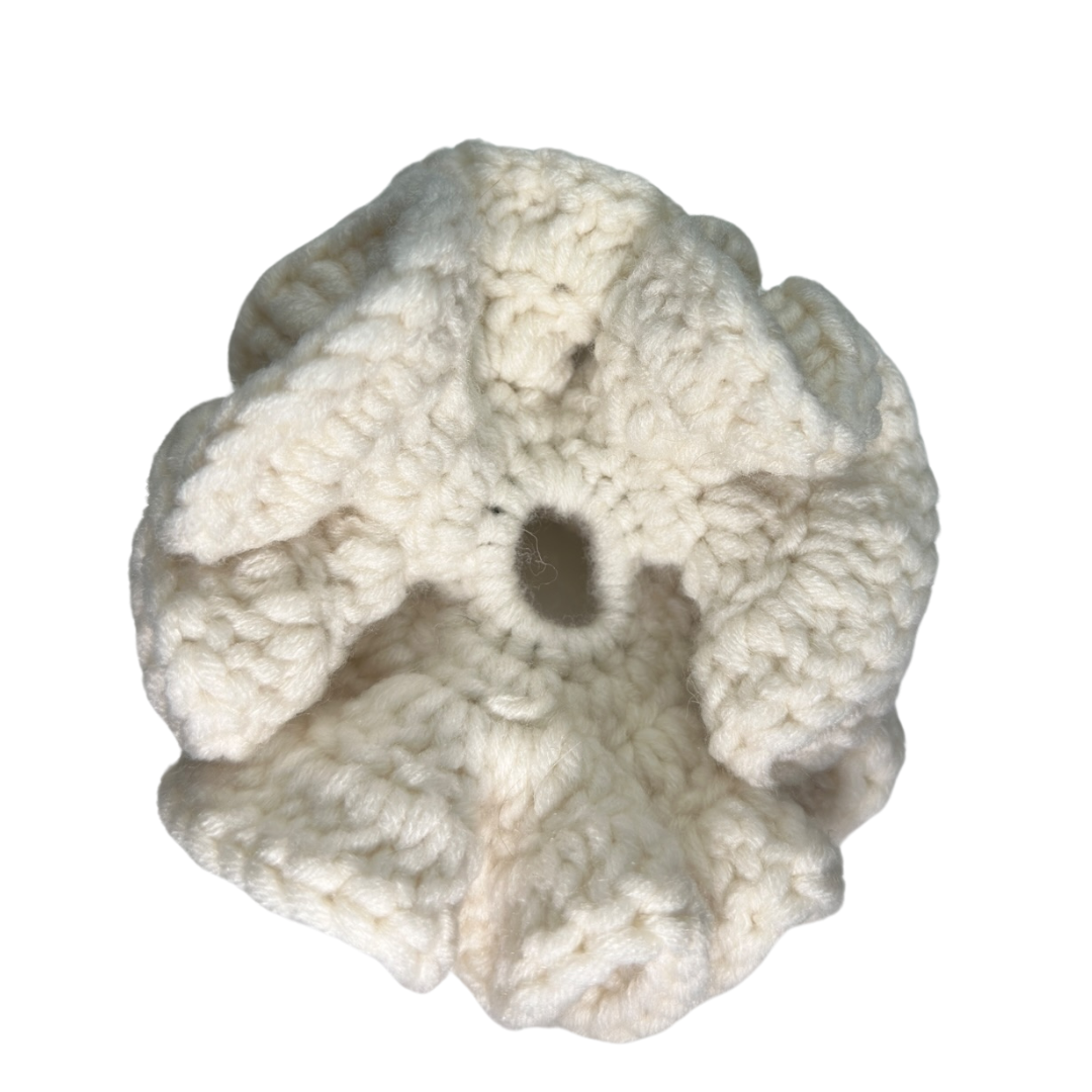 White Crochet Scrunchie